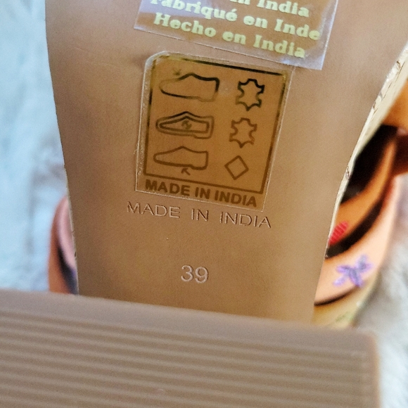 Free People Lisbon Sandbar Multi Suede Leather High Heel Platform Mules - Picture 11 of 13